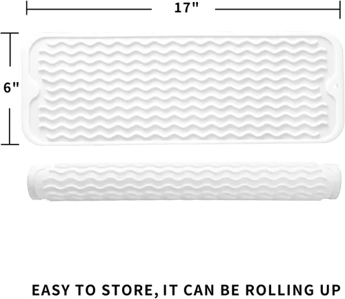 Vista 364 de MicoYang Alfombrilla de Silicona para Secar Platos de Múltiples Usos, Fácil de Limpiar, Ecológica, Alfombrilla de Silicona Resistente al Calor