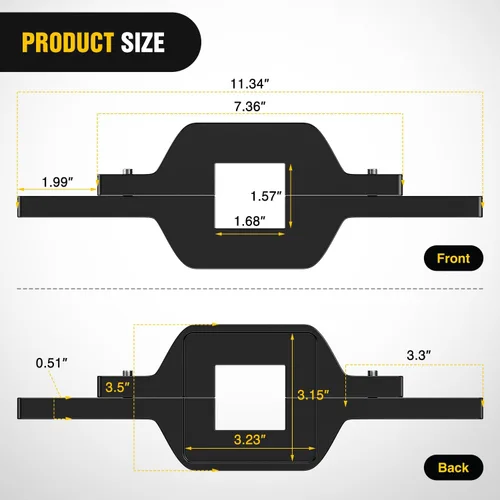 Vista 2 de Nilight Soporte de montaje receptor de enganche de remolque de 1-1/4 pulgadas para camión, remolque, RV, SUV, ajuste de luces LED duales, luz