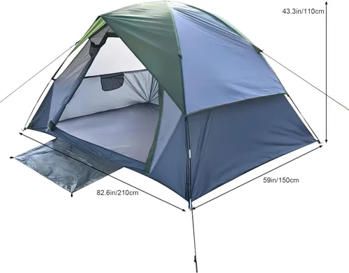 Vista 3 de Tienda de campaña al aire libre para 2 personas, impermeable, doble capa, resistente al viento, se puede utilizar para senderismo al aire libre