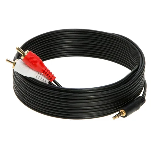 Vista 2 de Cable estéreo de audio macho de 0.138 in a 2 RCA de 6 pies, 10 pies, 12 pies, 15 pies, 25 pies (15 pies)