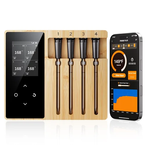 Vista 9 de Newise Termómetro de Carne Inalámbrico Bluetooth con Aplicación Inteligente, Largo Alcance y Carga Rápida, Termómetro Digital de Alimentos