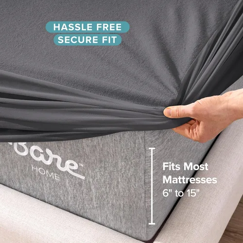 Vista 5 de Bare Home Protector de colchón tamaño Twin, 100% impermeable y transpirable, funda de colchón refrescante, protege contra derrames, sin vinilo, sin