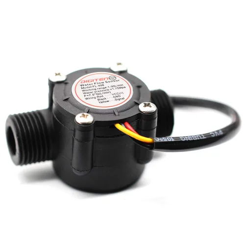 Vista 3 de DIGITEN FL-408W-P Medidor de flujo de agua de 1/2 pulgada con interruptor de sensor Hall de rosca BSP, contador de medidor de flujo impermeable