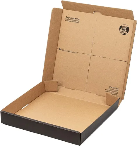 Vista 10 de Restaurantware Eco Pie - Cajas de pizza de 10.6 x 10.6 x 1.7 pulgadas, 50 cajas de entrega de pizza corrugada, reutilizables como platos, cajas