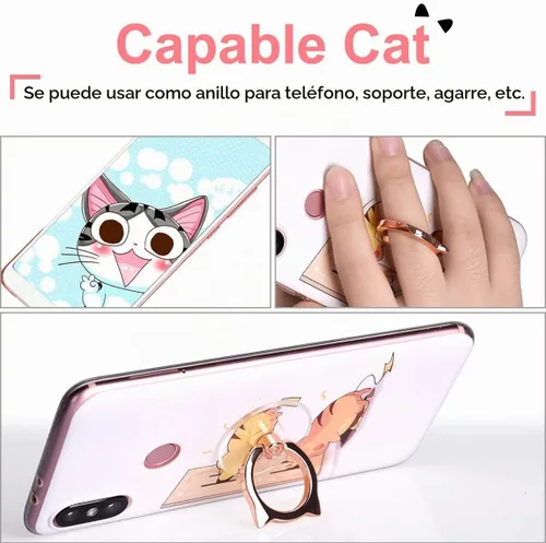 Vista 2 de Soporte de Anillo para Teléfono Gato - EI Sonador Soporte Transparente para Anillo de Teléfono Claro Soporte con Agarre de Dedo