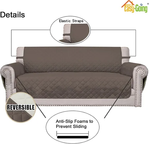 Vista 173 de Easy-Going - Funda reversible para sofá reclinable, resistente al agua, protector de muebles con correas elásticas, para mascotas y niños