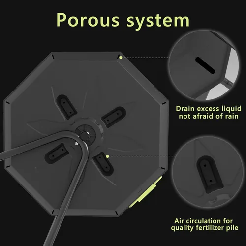 Vista 4 de Squeeze Master - Compostera grande para jardín y otros espacios al aire libre, con doble compartimento rotativo, mejor circulación del aire, sin