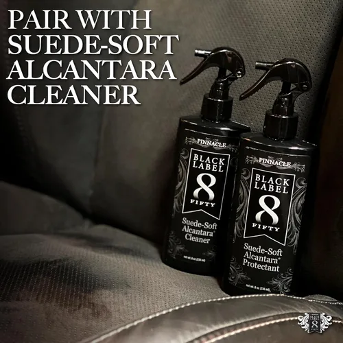 Vista 2 de Pinnacle Black Label Suede-Soft Alcántara Protector Protección avanzada contra derrames y manchas para microgamuza y alcántara Acabado