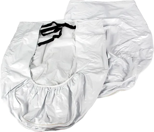 Vista 2 de Camco 45321 - Protector de vinilo para ruedas y neumáticos, paquete de 2 (24 a 26 pulgadas, blanco)