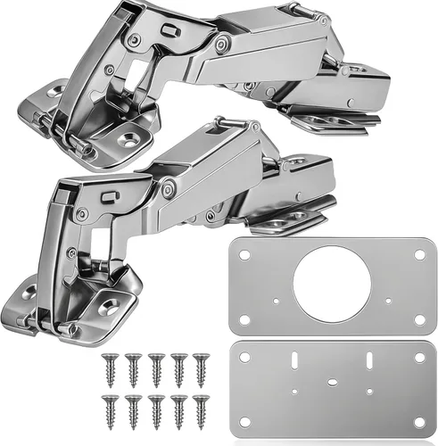 Vista 9 de TamBee Bisagras de gabinete de 45° con cierre suave para puerta de cocina, oculta, cierre suave, ajuste 3D para gabinete de esquina de 135 grados