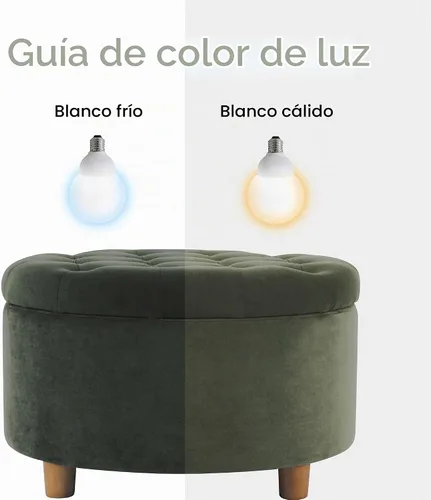 Vista 11 de HomePop - Otomana redonda para almacenamiento, capitoneada con botones grandes
