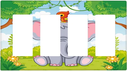 Vista 10 de Placa de interruptor de luz de elefante indio de 1 banda, placa de pared basculante individual, placa decorativa eléctrica GFCI para decoración