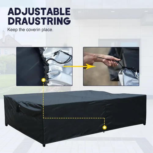 Vista 4 de OVIOS Juego de fundas para muebles de patio Funda seccional para sofá al aire libre Funda para silla otomana impermeable de uso general, 110 x 84 x