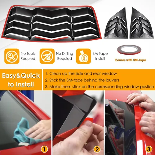 Vista 6 de Cubiertas para parabrisas trasero y lateral para Dodge Challenger 2008 2009 2010 2012 2013 2014 2015 2016 2017 2018 2019 2020 2021 2022 2023