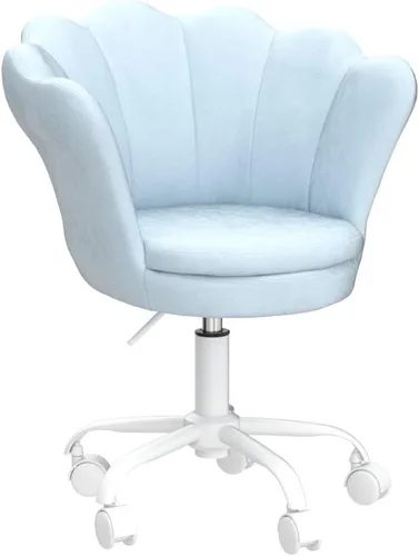 Vista 6 de CIMOTA Silla de Escritorio Linda para Niños, Silla de Dormitorio de Terciopelo, Silla de Computadora Infantil Ajustable, Silla Giratoria Tipo Azul