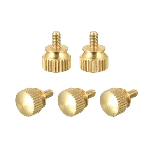 Vista 33 de uxcell 10 tornillos moleteados para el pulgar, pernos de hombro de latón M4x6mm, perillas de agarre escalonadas para PC, electrónicos, mecánicos