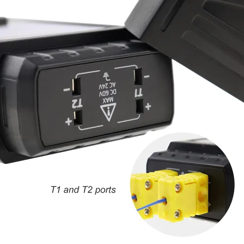 Vista 6 de Termómetro de termopar K/J de doble canal con 4 termopares tipo K -328°F ~ 2501°F Rango de medición HVAC Medidor de temperatura con retención