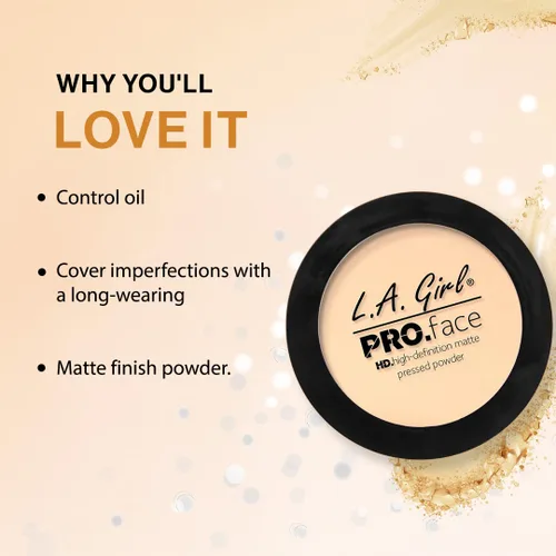 Vista 2 de L.A. Girl Pro.Face Polvo prensado mate, beige medio GPP609