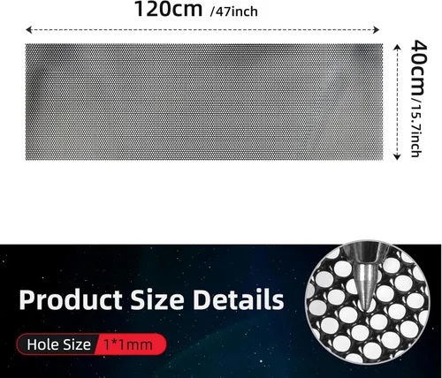 Vista 2 de AggAuto - Pantalla de malla de acero inoxidable 304 de 47 x 16 pulgadas, recubierta de cloruro de polivinilo, para rejilla de ventilación