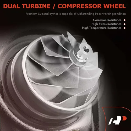 Vista 5 de A-Premium Kit completo de turbocompresor, con actuador y junta Wastegate, compatible con Volvo C70 1999-2002, S60 2001-2002, S70 1999-2000, V70