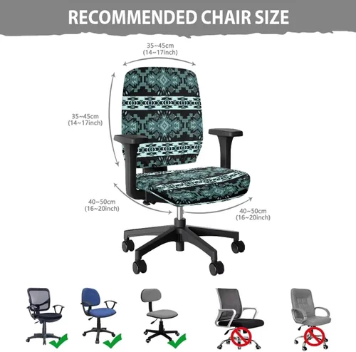 Vista 7 de Funda para silla de oficina, con temática de playa, funda elástica para silla de oficina, funda elástica de 2 piezas, funda para silla