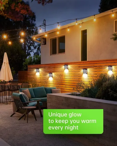 Vista 4 de Luces solares para exteriores, paquete de 6 luces solares para terraza, luces solares para valla, 2 modos, luces solares para exteriores, luces