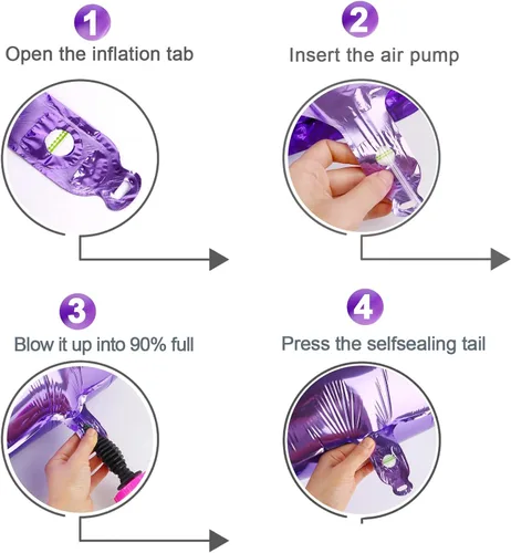 Vista 5 de Globo morado del número 5, globo de 40 pulgadas, suministros de fiesta morados, decoraciones de globos de 5º cumpleaños, globos de número 5, globo