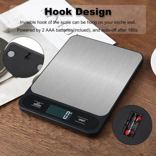 Vista 7 de Báscula de cocina de alimentos, 22.0 lbs y 22 libras digitales gramos y onzas para perder