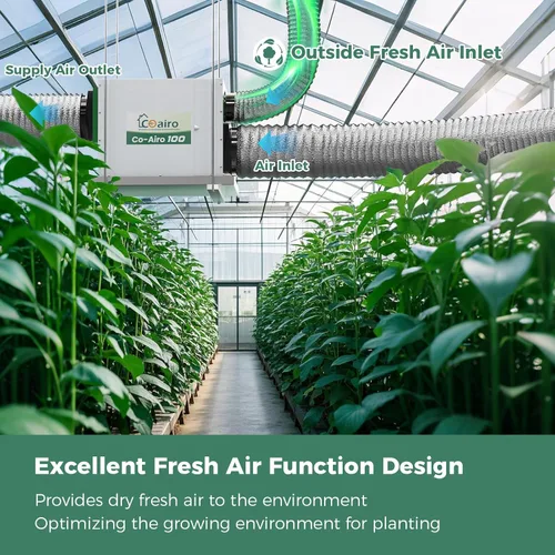 Vista 2 de Deshumidificador para toda la casa, 180 pinta con función de aire fresco con controlador, deshumidificador comercial con manguera de drenaje