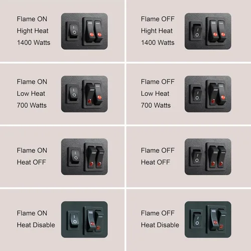 Vista 5 de Calentador eléctrico independiente de chimenea de 17 pulgadas con efecto de llama 3D (negro, 17 pulgadas)