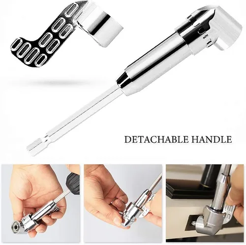 Vista 5 de Extensión de broca flexible + accesorio de taladro en ángulo recto, adaptador de broca de ángulo recto de 105 grados, destornillador en ángulo