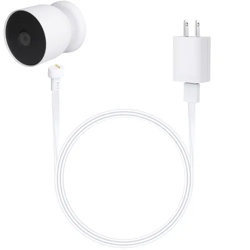 Vista 8 de Adaptador de corriente compatible con Google Nest Cam para exteriores o interiores, batería – 6.5 pies/6.6 ft resistente a la intemperie cable