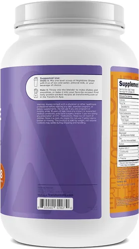 Vista 3 de TransformHQ Batido nocturno, Sleep + Protein Blend, 28 porciones, sabor a tarta de manzana y caramelo