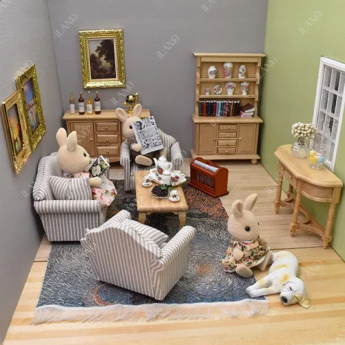 Vista 5 de iLAND Accesorios de casa de muñecas en miniatura para muebles de casa de muñecas a escala 1:12, marcos de casa de muñecas con juego de pinturas