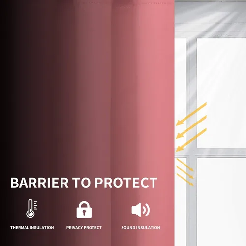 Vista 17 de Easy-Going - Cortinas opacas para dormitorio, aislamiento térmico sólido con ojales, cortinas de ventana para reducción de ruido, cortinas