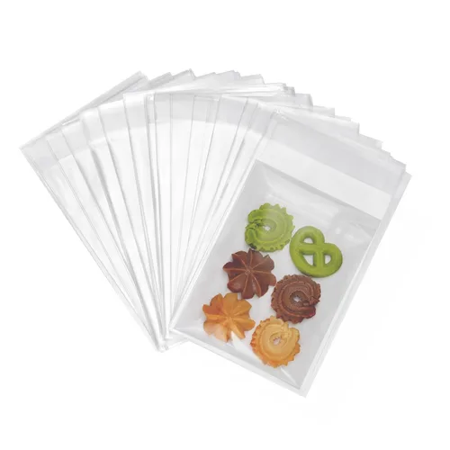 Vista 11 de 200 bolsas transparentes de celofán para panadería autosellables de 3x5-1.4 mils de grosor, bolsas pequeñas de plástico adhesivo OPP para galletas