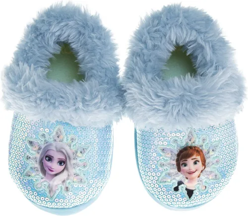Disney Frozen 2 Elsa and Anna - Pantuflas de felpa ligeras cálidas cómodas suaves y cómodas para la casa bebéniño pequeño