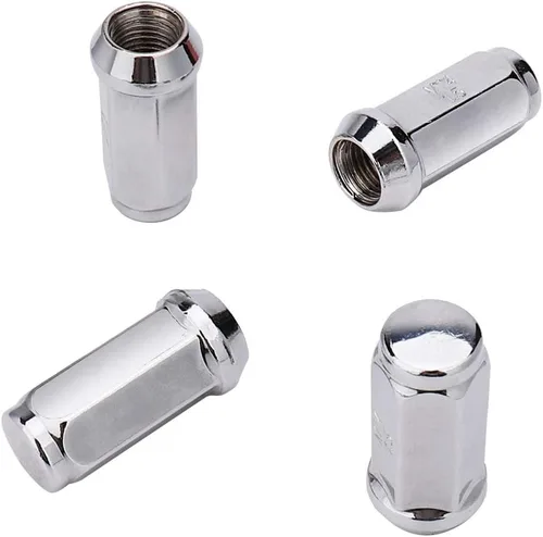 Vista 2 de IRONTEK Tuercas de rueda de 14 x 1.5 con extremo cerrado, 24 piezas de tuercas cromadas plateadas