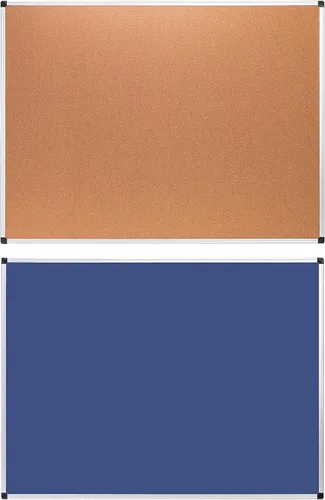 Vista 10 de Yaxa Basics Rectangular Bulletin Board, Cork Board for Wall, Vision Board for Classroom and Office, Aluminum Frame, 35" x 47", Brown