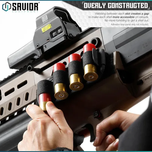 Vista 4 de Savior Equipment Tactical Shotgun Shell Card Bullet Holder for 12 Gauge Ammo, Shotgun Ammo Carrier for 2-6 Round Side Loader