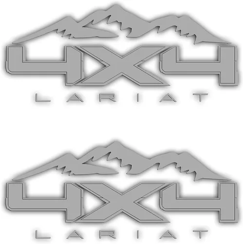Vista 6 de 4X4 Mountain Bedside Vinyl Decal for Ford Lariat Trucks Blue