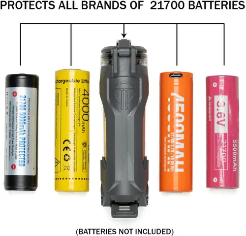 Vista 4 de Thyrm CellVault-21 - Estuche de almacenamiento de batería recargable, impermeable, para baterías 21700 para linternas tácticas premium, fabricado
