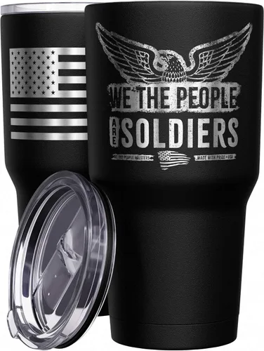 Vista 16 de We The People Holsters - Vaso térmico de 30 onzas, 0% Liberal, Negro