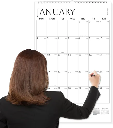 Vista 23 de SUNEE Calendario de pared 2026 extragrande de 17 x 27 pulgadas, 21 meses de octubre de 2025 a junio de 2027, calendario mensual vertical extragrande