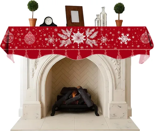 Vista 7 de Bufanda de mantel de Navidad de 70 x 17 pulgadas, decoración de bufanda de mantel para chimenea, bufanda superior, bufanda, corredor, decoración