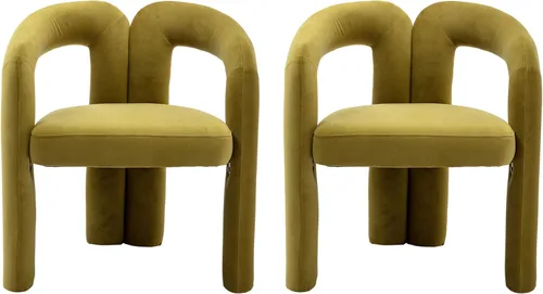 Vista 40 de Tmosi Modernas sillas de comedor de terciopelo tapizadas, con respaldo curvado, cómoda silla auxiliar para cocina, comedor, sala de estar