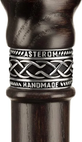 Vista 7 de Asterom Bastón de madera hecho a mano para hombres y mujeres – Dragón – Bastón de madera único de moda