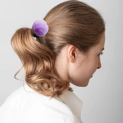 Vista 3 de 20 lazos para el pelo con pompones, para niñas, para coleta, esponjosos, elásticos, para coletas de caballo, para niños pequeños, accesorios