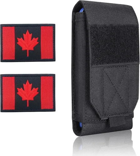 Vista 10 de Funda táctica negra Molle impermeable para teléfono celular, funda resistente para iPhone 11, 12, 13 Pro Max, menos de 6.7 pulgadas
