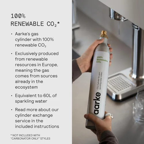 Vista 7 de Aarke Carbonator lll con cilindro de CO2, máquina de agua con gas y carbonatación, acero inoxidable con botella reutilizable PET sin BPA, volumen